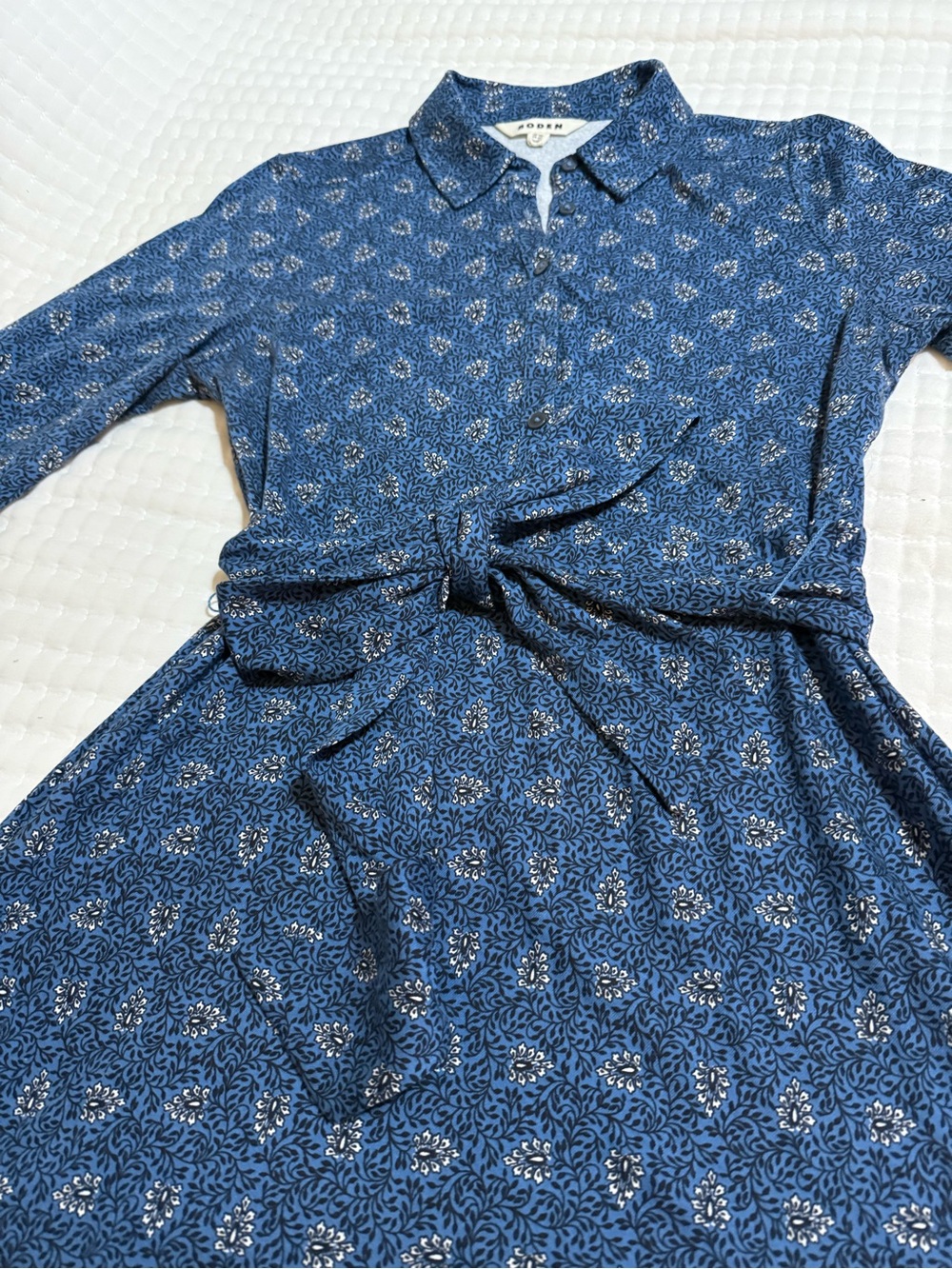 Boden Laura Jersey Midi Shirt Dress with Waist Tie - Picture 10 of 10